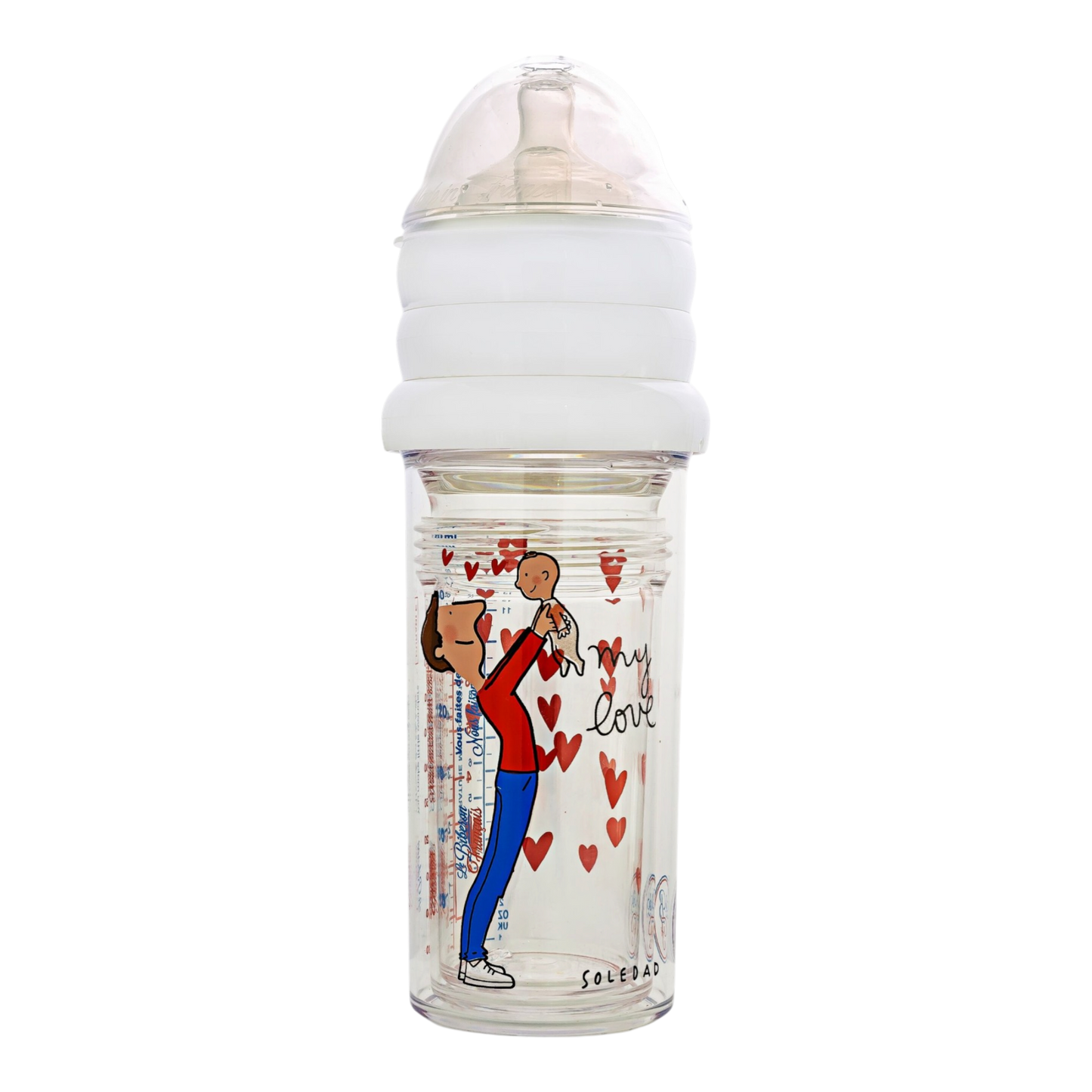 Le Biberon Français - Set de 3 biberons papa et bébé by Soledad
