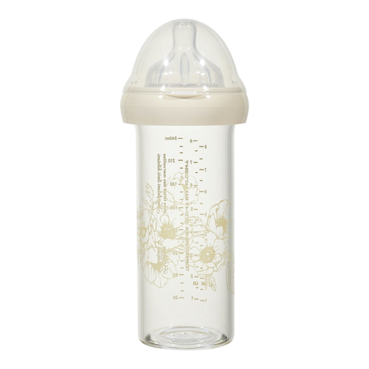 Le Biberon Français - Biberon en verre Fleurs de coton 240ml