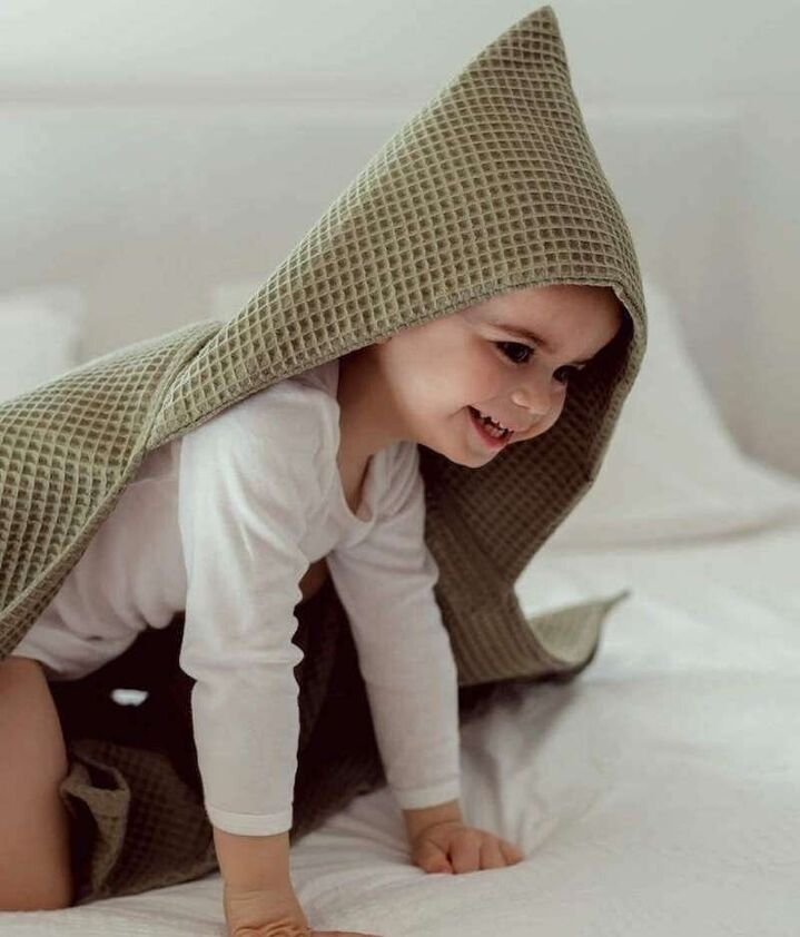 Manufacture des bébés français - Maxi cape de bain nid d'abeille