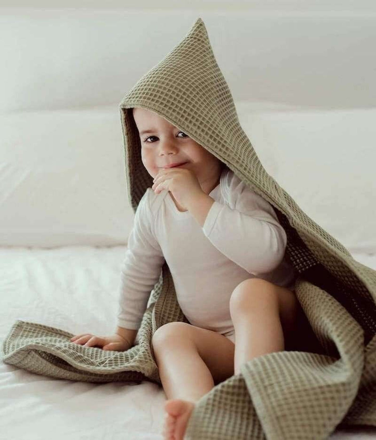 Manufacture des bébés français - Maxi cape de bain nid d'abeille