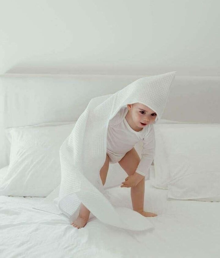 Manufacture des bébés français - Maxi cape de bain nid d'abeille