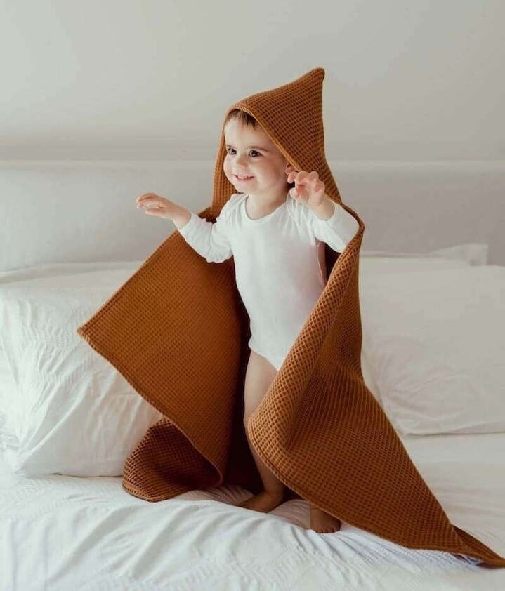 Manufacture des bébés français - Maxi cape de bain nid d'abeille