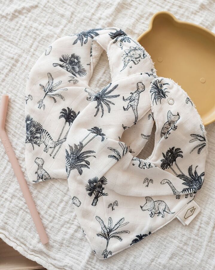 Milinane - Lot de 2 bavoirs Bandana MAEL