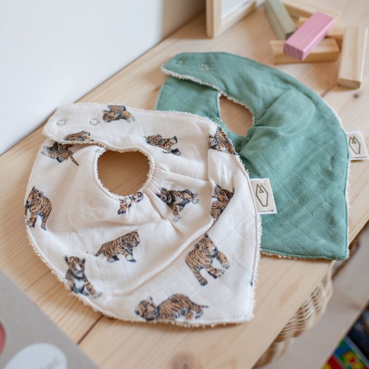 Milinane - Lot de 2 bavoirs Bandana MAEL