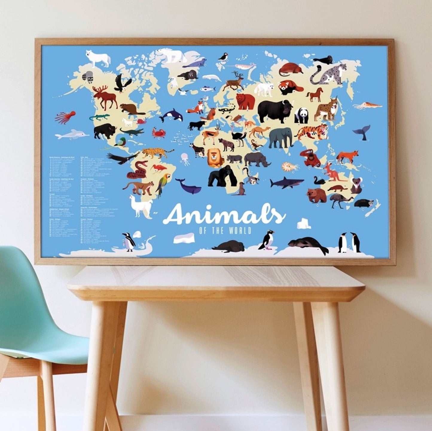 Poppik - Poster en stickers animaux du monde 5 ans et +
