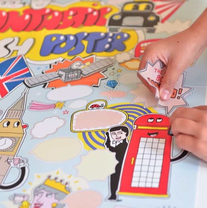 Poppik - Poster en stickers l’anglais 7 ans et +