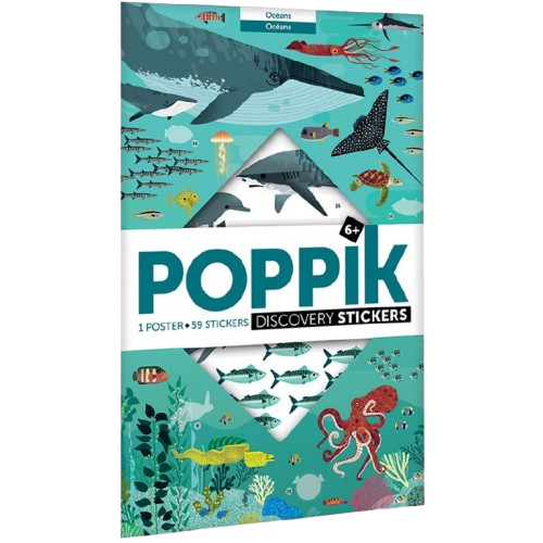 Poppik - Poster en stickers océans 6 ans et +