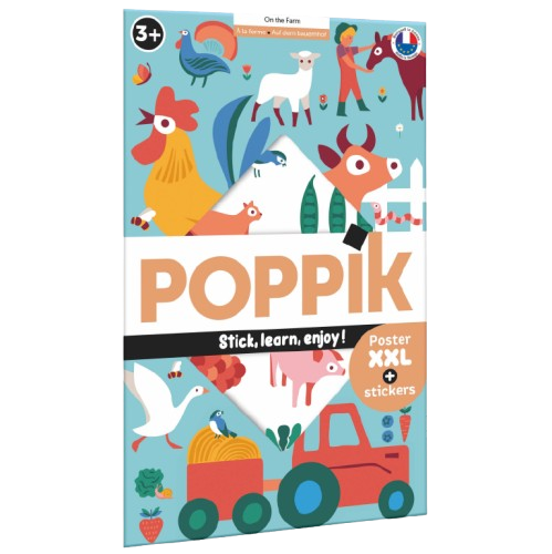Poppik - Poster en stickers la ferme 3 ans et +