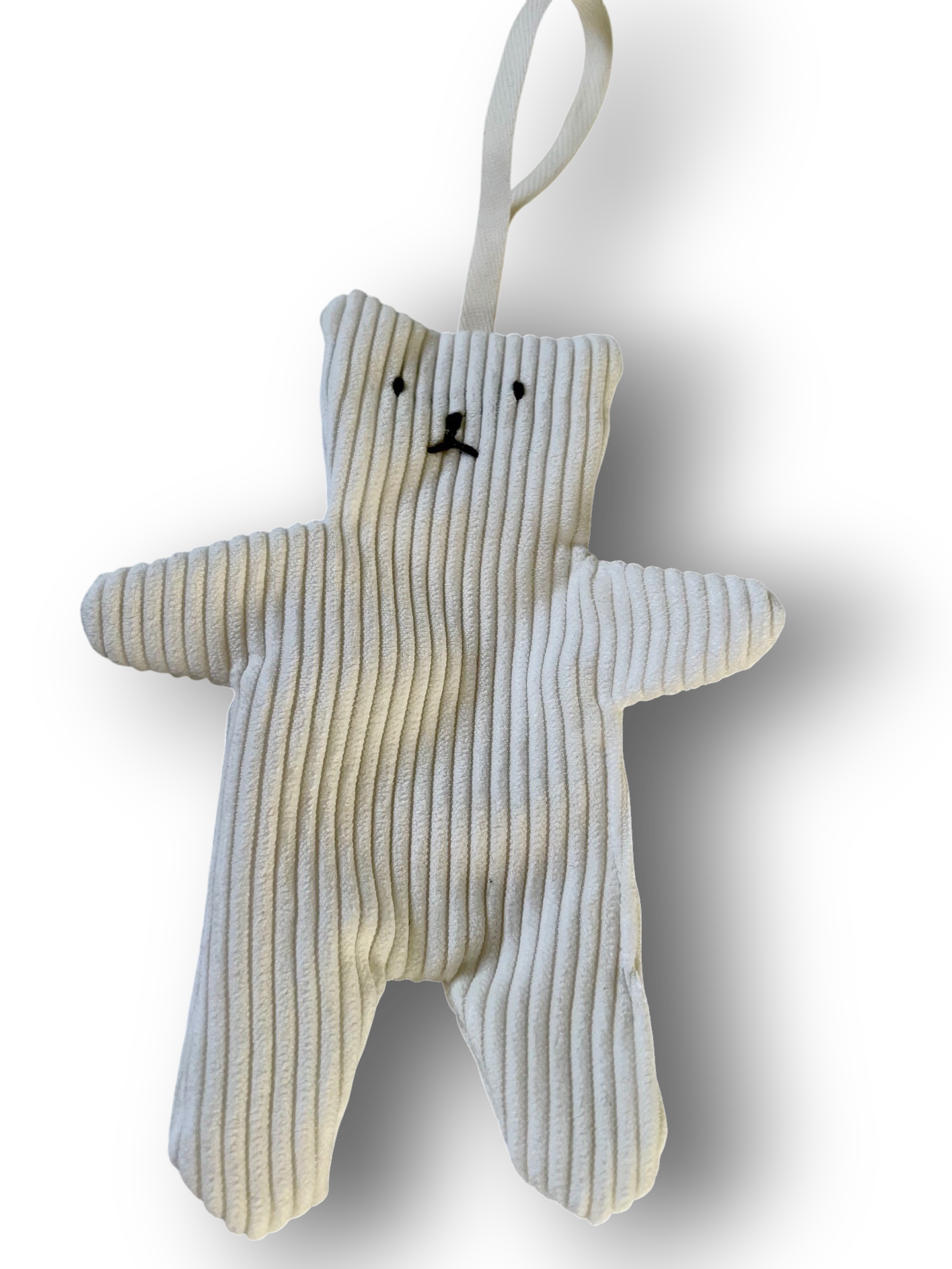 Attache tétine doudou en velours côtelé forme petit ourson - Dada