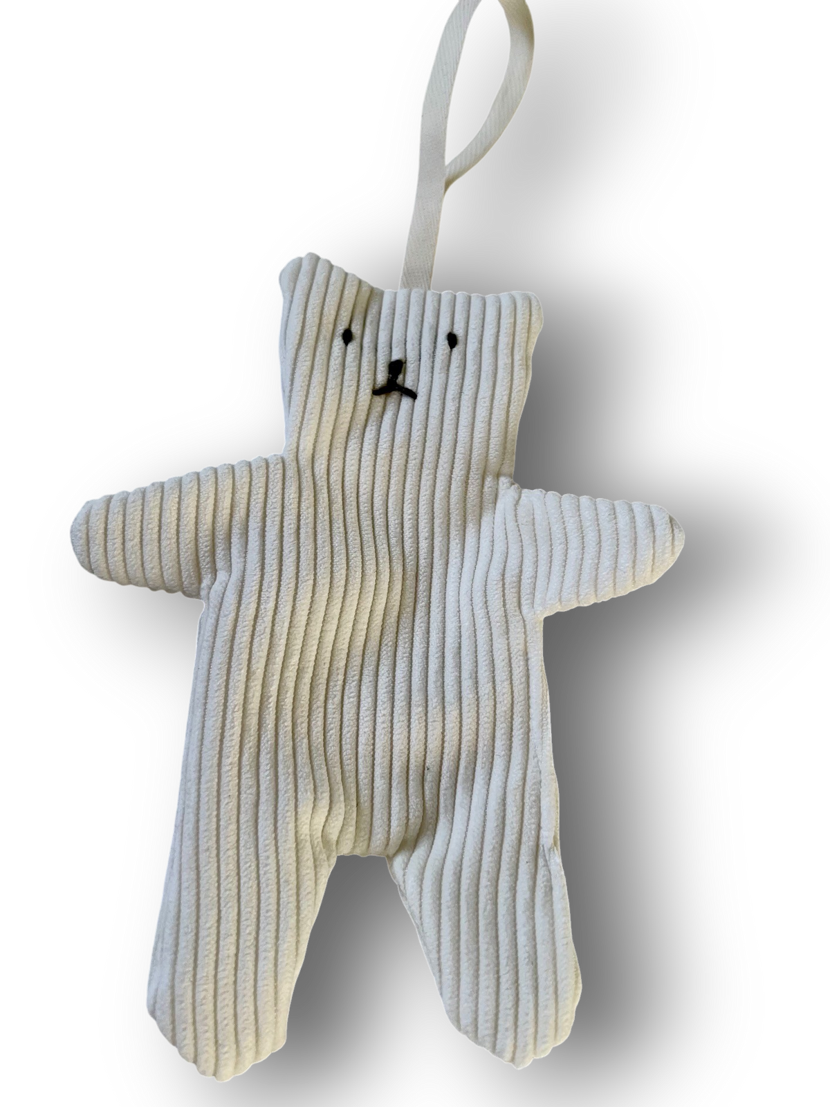 Attache tétine doudou en velours côtelé forme petit ourson - Dada