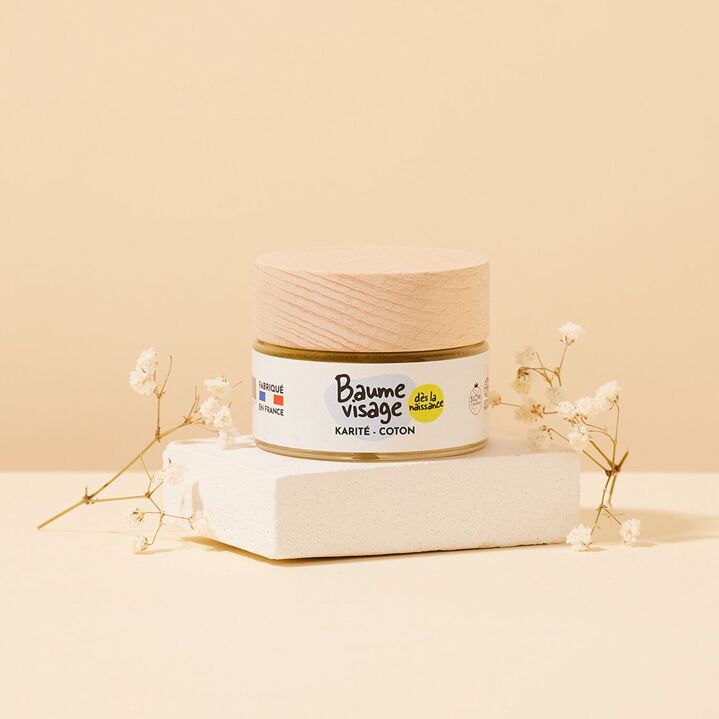 Baume visage nourrissant au karité et huile de coton pour la peau délicate de bébé - Pototam