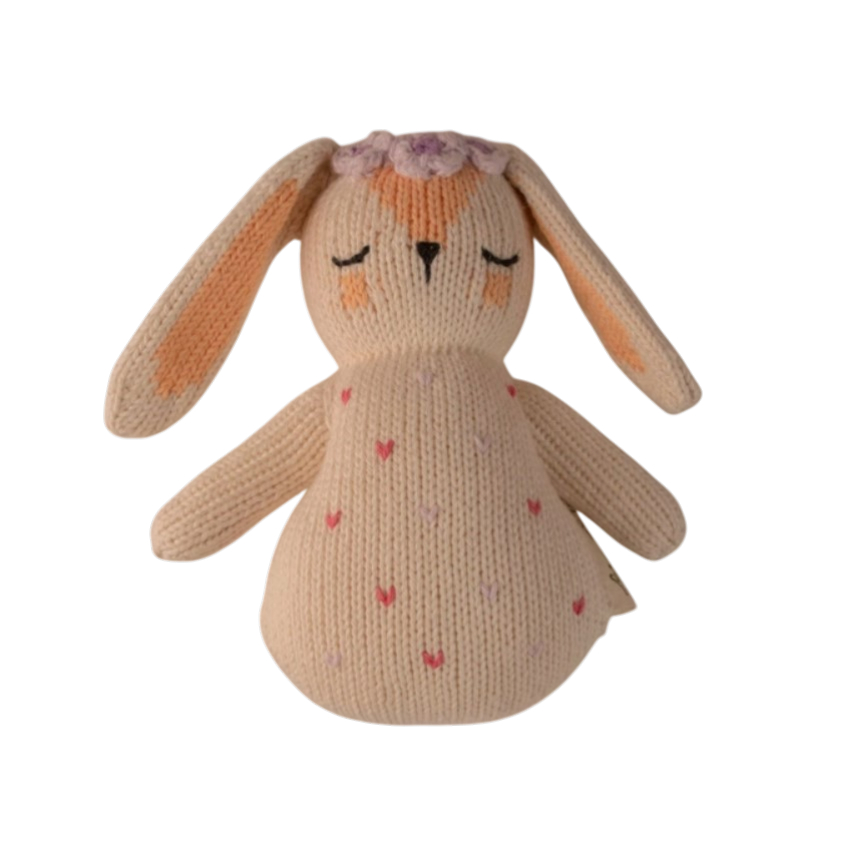 Hochet artisanal en coton bio Qori le lapin pour bébé - Lero Lero KID