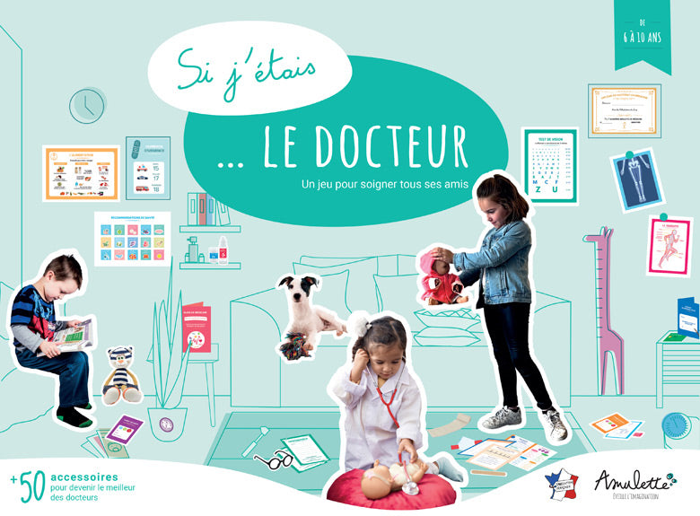 Coffret mallette de jeu d'imitation Si j'étais le docteur avec accessoires - Amulette