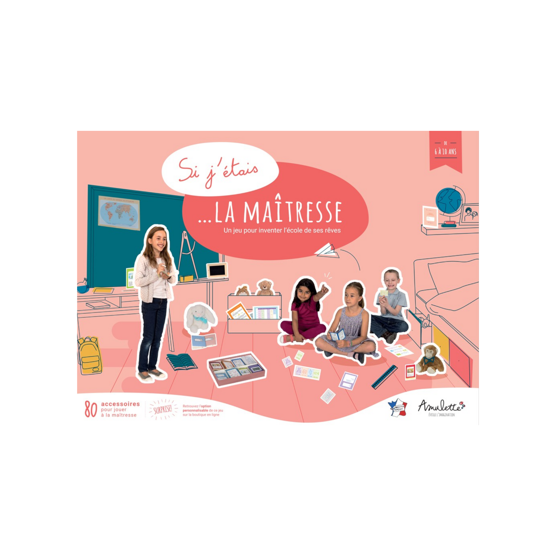 Coffret de jeu d'imitation Si j'étais la maîtresse pour enfants dès 6 ans - Amulette