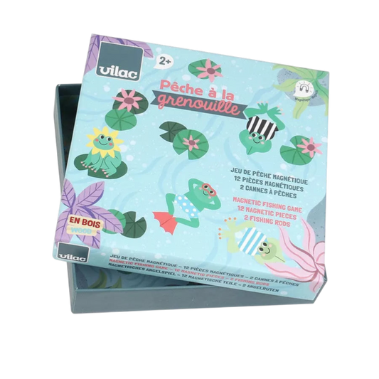 Boîte de jeu de pêche à la ligne magnétique en bois avec cannes aimantées - Vilac