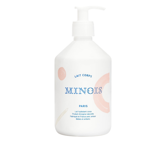 Grand flacon pompe de lait hydratant pour le corps bébé 500ml - Minois Paris