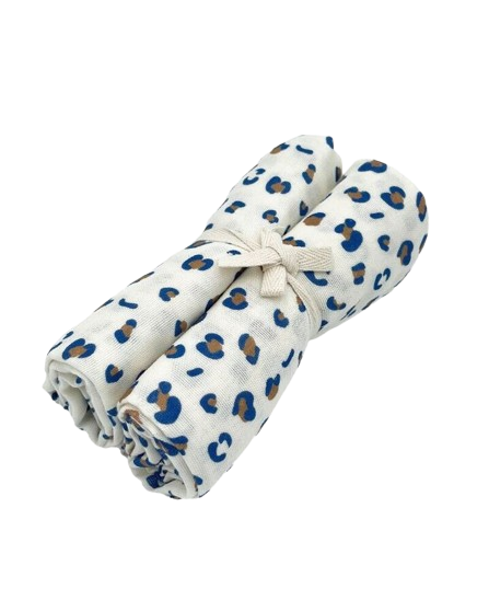 Lot de deux langes bébé à motifs Graou en coton - Milinane