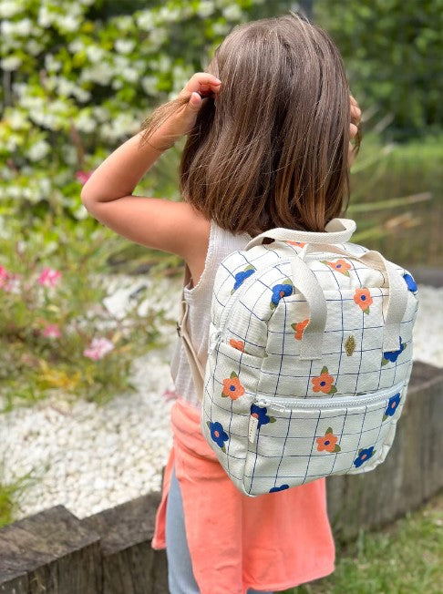 Petit sac à dos en coton souple motifs daisy flower pour crèche et maternelle - Milinane