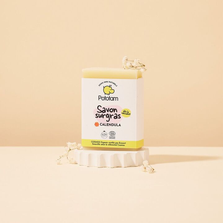 Savon surgras naturel au calendula pour la peau fragile des bébés - Pototam