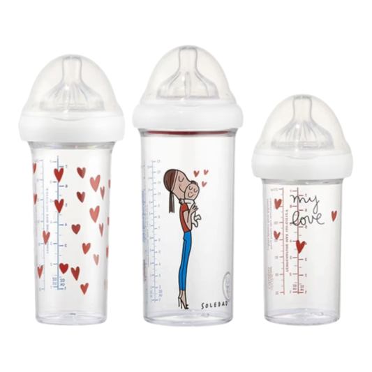 Coffret collector de 3 biberons gigognes My Love illustrés par Soledad Bravi - Le Biberon Français