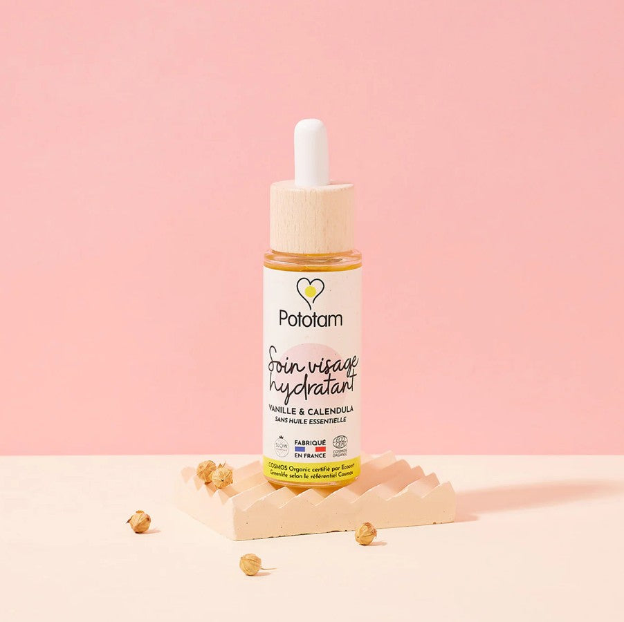 Soin hydratant visage bio Pototam à la vanille et au calendula 30ml