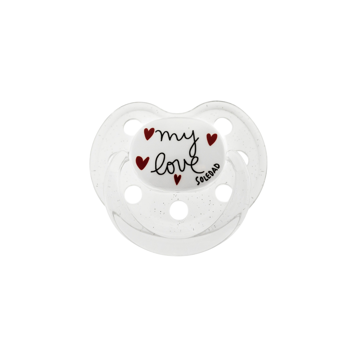 Sucette physiologique My Love en silicone médical avec motifs cœurs pour bébé de 6 mois et plus - Le Biberon Français