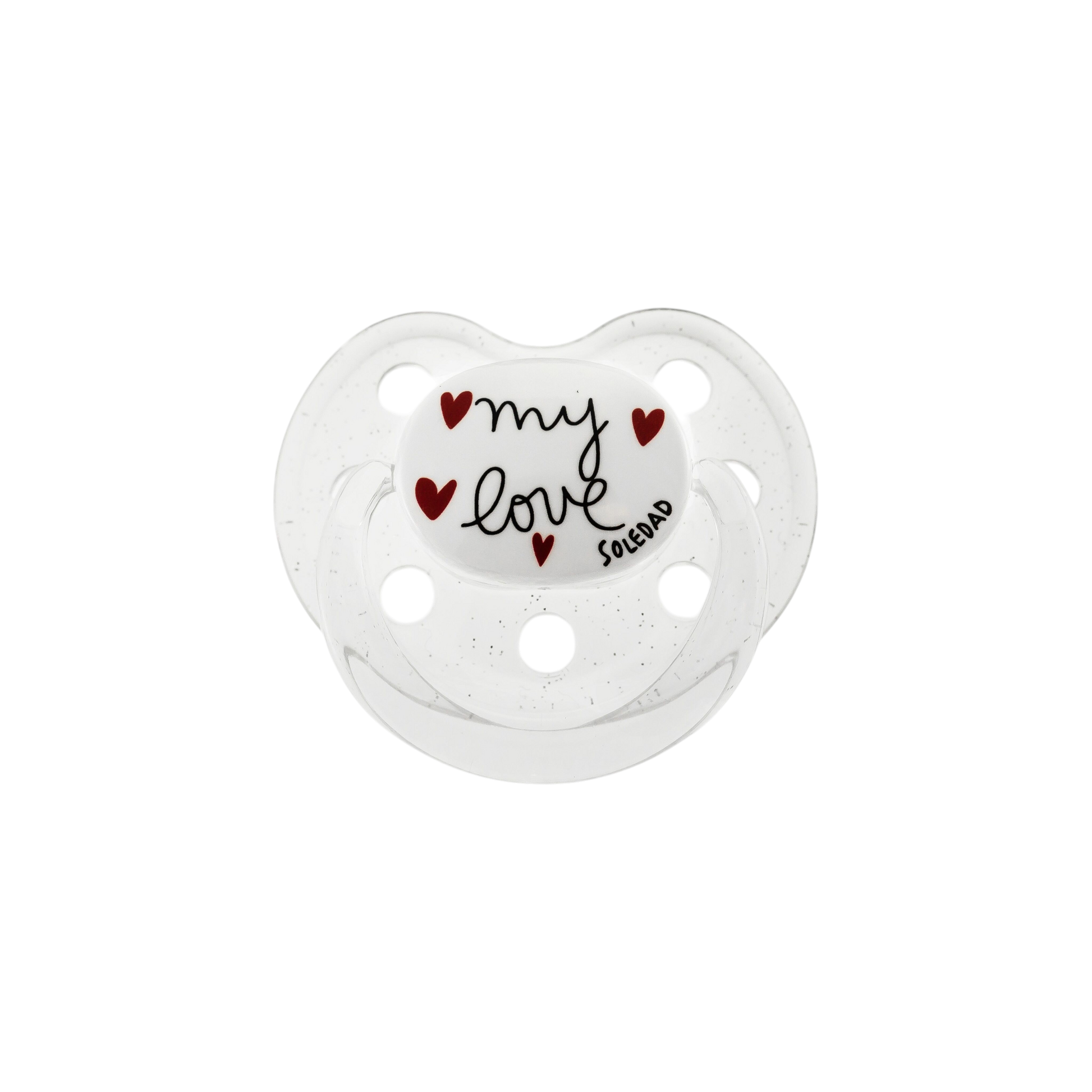 Sucette physiologique My Love en silicone médical avec motifs cœurs pour bébé de 6 mois et plus - Le Biberon Français